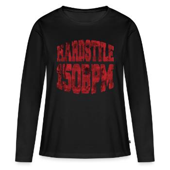 | Hardstyle Hardstyle 150BPM| Gabber Frenchcore - T-shirt manches longues Premium bio Femme - noir - Devant - Julia (174cm)