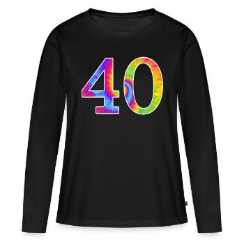 40 vierzig - Frauen Premium Bio Langarmshirt - Schwarz - Vorne - Julia (174cm)