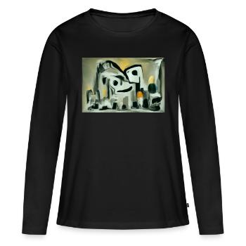 Qui le fucXx cherche-t-il - abstrakt streetwear - T-shirt manches longues Premium bio Femme - noir - Devant - Julia (174cm)