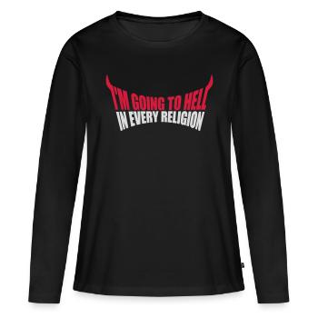 Aller en enfer - T-shirt manches longues Premium bio Femme - noir - Devant - Julia (174cm)