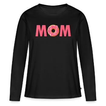 Donut Birthday Mom - Women's Premium Organic Long Sleeve Shirt - black - Front - Julia (174cm)