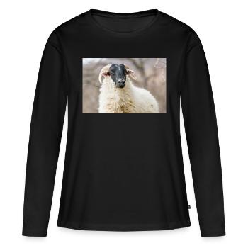 Schaf Ovis in Irland - Frauen Premium Bio Langarmshirt - Schwarz - Vorne - Julia (174cm)