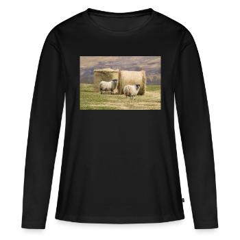Mouton (en allemand Schaf) Ovis en Irlande - T-shirt manches longues Premium bio Femme - noir - Devant - Julia (174cm)