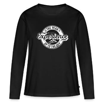Label rétro Peak Experience - T-shirt manches longues Premium bio Femme - noir - Devant - Julia (174cm)