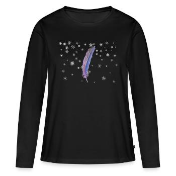 Source - T-shirt manches longues Premium bio Femme - noir - Devant - Julia (174cm)