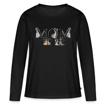 MOM to be - Mutter - Schwangerschaft - Frauen Premium Bio Langarmshirt - Schwarz - Vorne - Julia (174cm)