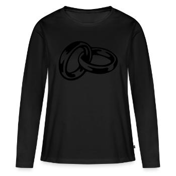 eheringe - Frauen Premium Bio Langarmshirt - Schwarz - Vorne - Julia (174cm)
