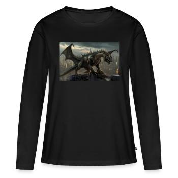 Dragon 3 - Frauen Premium Bio Langarmshirt - Schwarz - Vorne - Julia (174cm)