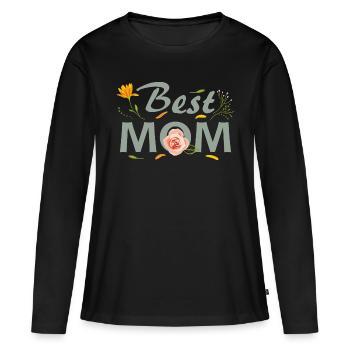 Best MOM - Women's Premium Organic Long Sleeve Shirt - black - Front - Julia (174cm)