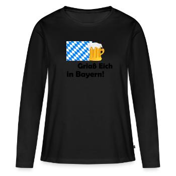 Griaß Eich - Bayern Heimatliebe - Frauen Premium Bio Langarmshirt - Schwarz - Vorne - Julia (174cm)