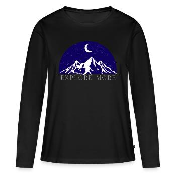 Explore more - T-shirt manches longues Premium bio Femme - noir - Devant - Julia (174cm)