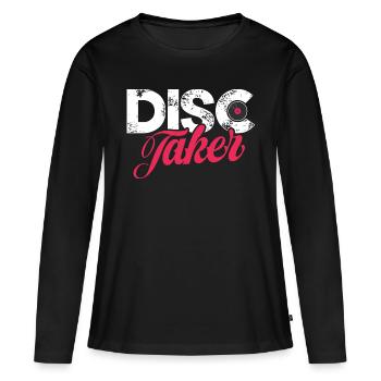 Disc taker - Frauen Premium Bio Langarmshirt - Schwarz - Vorne - Julia (174cm)