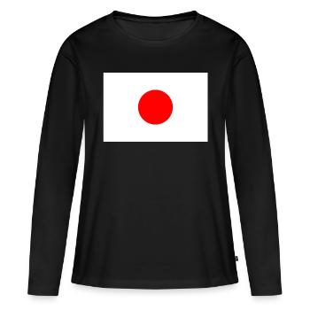 Japon soleil levant og - T-shirt manches longues Premium bio Femme - noir - Devant - Julia (174cm)