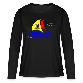 voilier gruissan occitanie - T-shirt manches longues Premium bio Femme - noir - Devant - Julia (174cm)