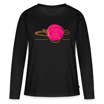 Flower Flower Plant - Women's Premium Organic Long Sleeve Shirt - black - Front - Julia (174cm)