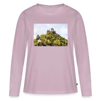 Reichsburg Cochem Rheinland - Frauen Premium Bio Langarmshirt - Altrosa - Vorne - Julia (174cm)