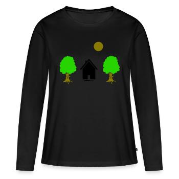 Cabane paysagère - T-shirt manches longues Premium bio Femme - noir - Devant - Julia (174cm)
