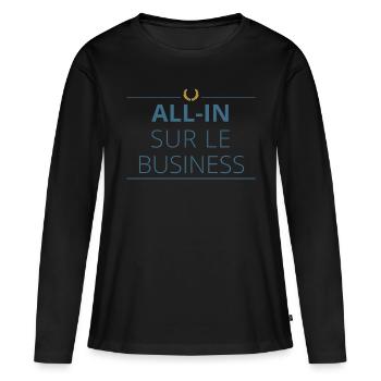 all in sur le business - T-shirt manches longues Premium bio Femme - noir - Devant - Julia (174cm)