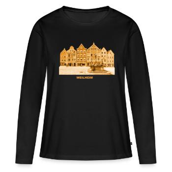 Weilheim Pfaffenwinkel Oberbayern Markt - Frauen Premium Bio Langarmshirt - Schwarz - Vorne - Julia (174cm)