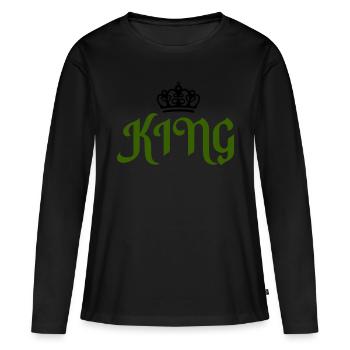 Roi - T-shirt manches longues Premium bio Femme - noir - Devant - Julia (174cm)