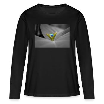 Der Marmor auf der Pflanze - Frauen Premium Bio Langarmshirt - Schwarz - Vorne - Julia (174cm)