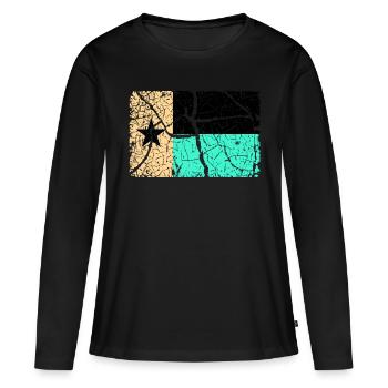 Drapeau du Texas - INVERSÉ - T-shirt manches longues Premium bio Femme - noir - Devant - Julia (174cm)