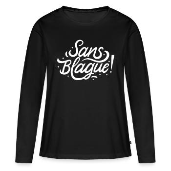 Sans blague ! - T-shirt manches longues Premium bio Femme - noir - Devant - Julia (174cm)