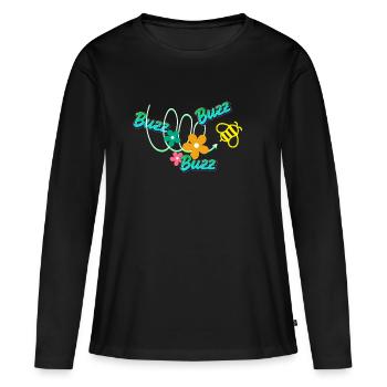 Buzzer de relaxation - T-shirt manches longues Premium bio Femme - noir - Devant - Julia (174cm)