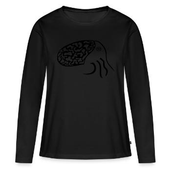Calamar réduit à quelques formes - T-shirt manches longues Premium bio Femme - noir - Devant - Julia (174cm)