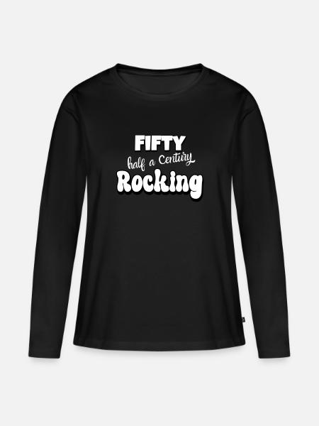 Ein halbes Jahrhundert Rocken - Frauen Premium Bio Langarmshirt - Schwarz