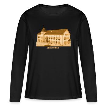 Geretsried Rathaus Oberbayern Bad Tölz Bayern - Frauen Premium Bio Langarmshirt - Schwarz - Vorne - Julia (174cm)