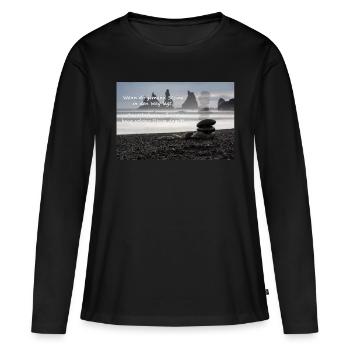 Des obstacles sur le chemin - T-shirt manches longues Premium bio Femme - noir - Devant - Julia (174cm)