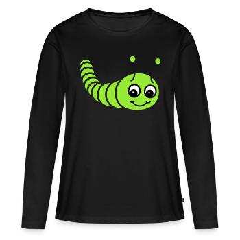 Raupen Insektenliebe Kleine Raupe - Frauen Premium Bio Langarmshirt - Schwarz - Vorne - Julia (174cm)