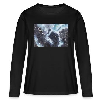 galaxy nebula galaxy nebula nerd astronomy space - Women's Premium Organic Long Sleeve Shirt - black - Front - Julia (174cm)