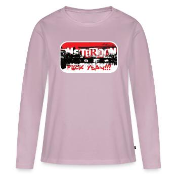 Amsterdam baise ouais - T-shirt manches longues Premium bio Femme - rose poudré - Devant - Julia (174cm)