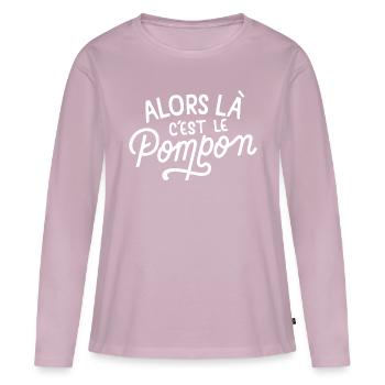 Alors là c'est le pompon - T-shirt manches longues Premium bio Femme - rose poudré - Devant - Julia (174cm)