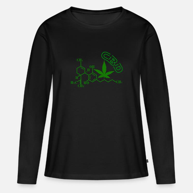 Structure moléculaire du CBD - T-shirt manches longues Premium bio Femme - noir