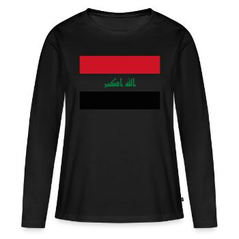 Irak flag / Drapeau Irak - T-shirt manches longues Premium bio Femme - noir - Devant - Julia (174cm)