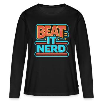 Battez-le Nerd 8 - T-shirt manches longues Premium bio Femme - noir - Devant - Julia (174cm)