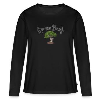 Japanese Beauty Bonsai - Women's Premium Organic Long Sleeve Shirt - black - Front - Julia (174cm)