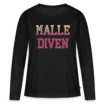 Malle Diven Shirt / Mallorca - Frauen Premium Bio Langarmshirt - Schwarz - Vorne - Julia (174cm)