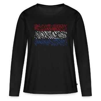 Pays-Bas - T-shirt manches longues Premium bio Femme - noir - Devant - Julia (174cm)