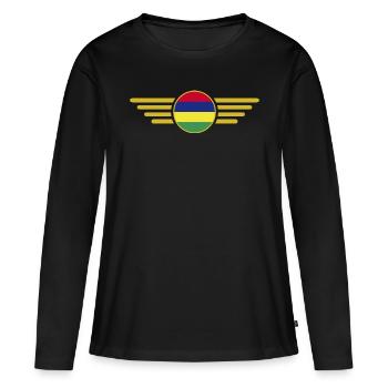 I Love Mauritius, Elegance Style Design T-Shirt - Women's Premium Organic Long Sleeve Shirt - black - Front - Julia (174cm)
