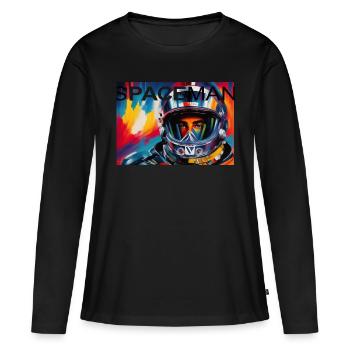 Spaceman b4 600DPI - Frauen Premium Bio Langarmshirt - Schwarz - Vorne - Julia (174cm)