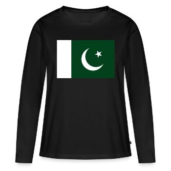 Pakistan - T-shirt manches longues Premium bio Femme - noir - Devant - Julia (174cm)