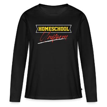 Homeschool Uniform Stem Sped Class Homeschooling - Women's Premium Organic Long Sleeve Shirt - black - Front - Julia (174cm)