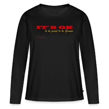 I love Germany. Proud to be a German - Women's Premium Organic Long Sleeve Shirt - black - Front - Julia (174cm)