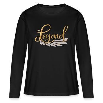 Légende - T-shirt manches longues Premium bio Femme - noir - Devant - Julia (174cm)