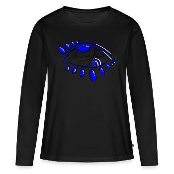 Le Changement Marin- Design Abstrait - T-shirt manches longues Premium bio Femme - noir - Devant - Julia (174cm)
