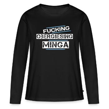 Obergiesing - T-shirt manches longues Premium bio Femme - noir - Devant - Julia (174cm)